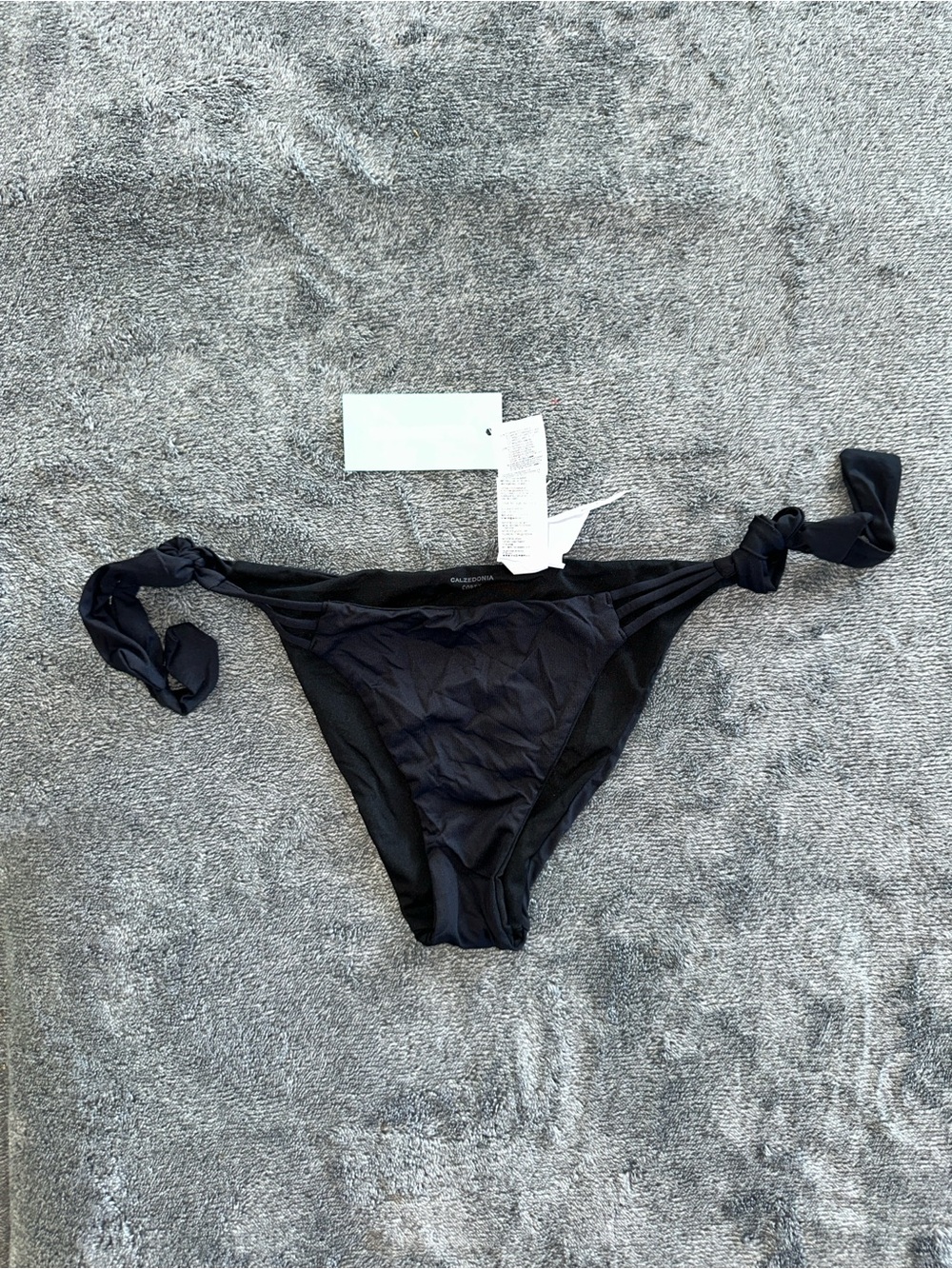 Calzedonia Black Tie-Side Bikini Bottom Medium